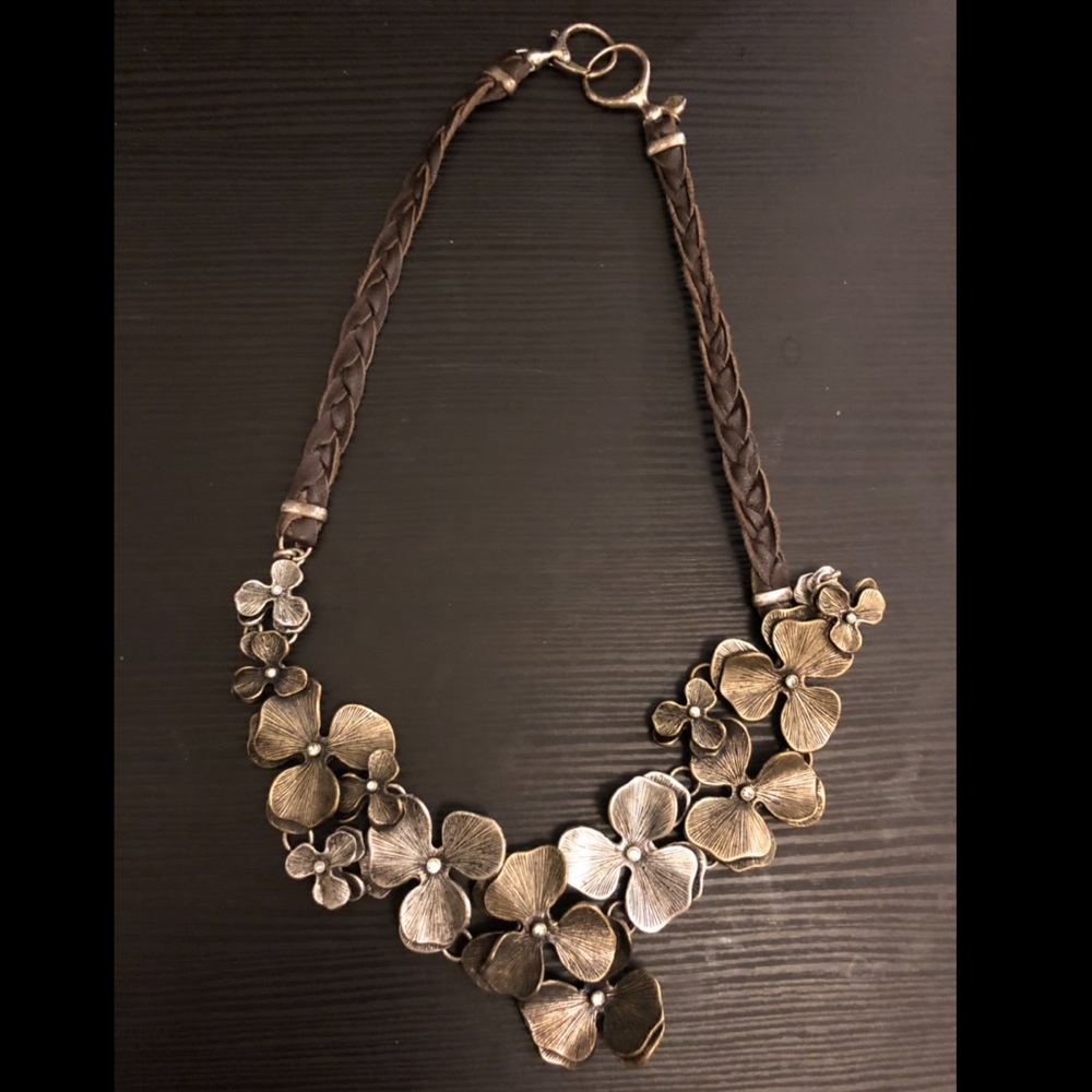 Fossil flower necklace